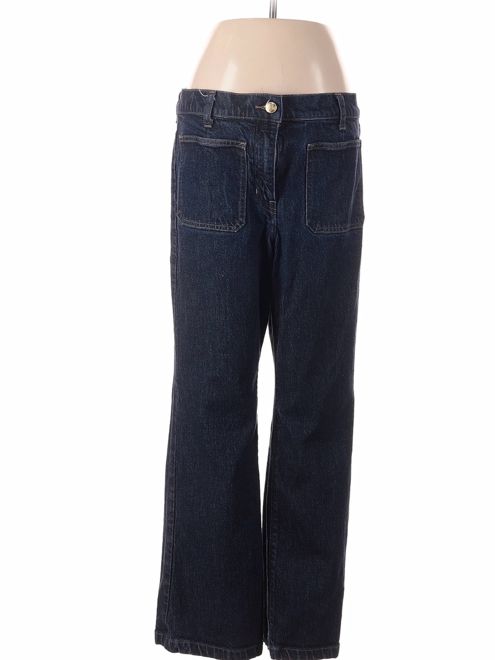 J. Crew Dark Indigo Boot Cut Flair Jeans with Front Patch Pockets
